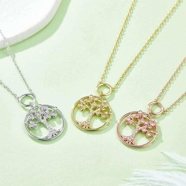 生命树S925银镶MoissaniteNecklaceD色VVS0.11ct