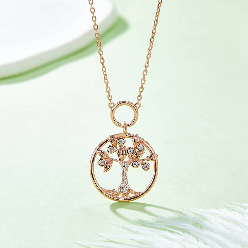 生命树S925银镶MoissaniteNecklaceD色VVS0.11ct