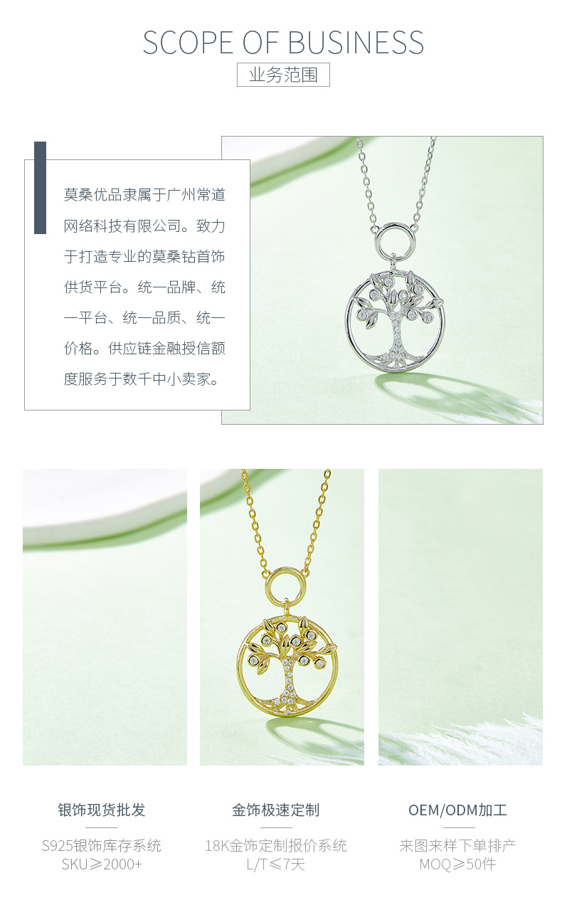 生命树S925银镶莫桑钻项链D色VVS0.11ct - 3