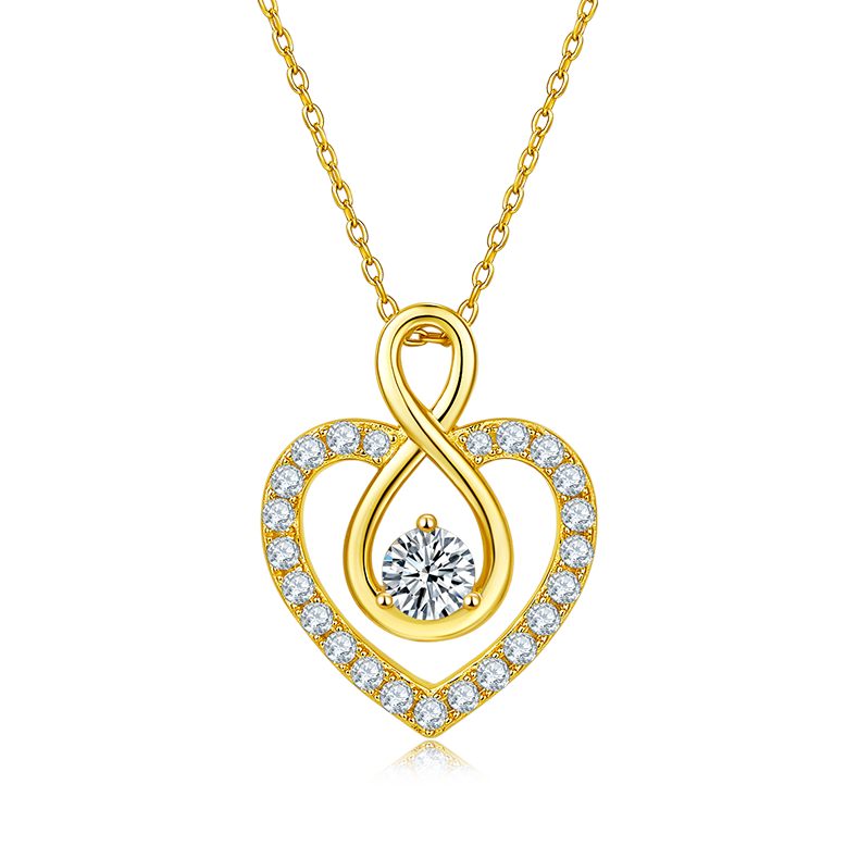 圆形主石无限的爱PendantS925银Moissanite厘石D级1.0ct