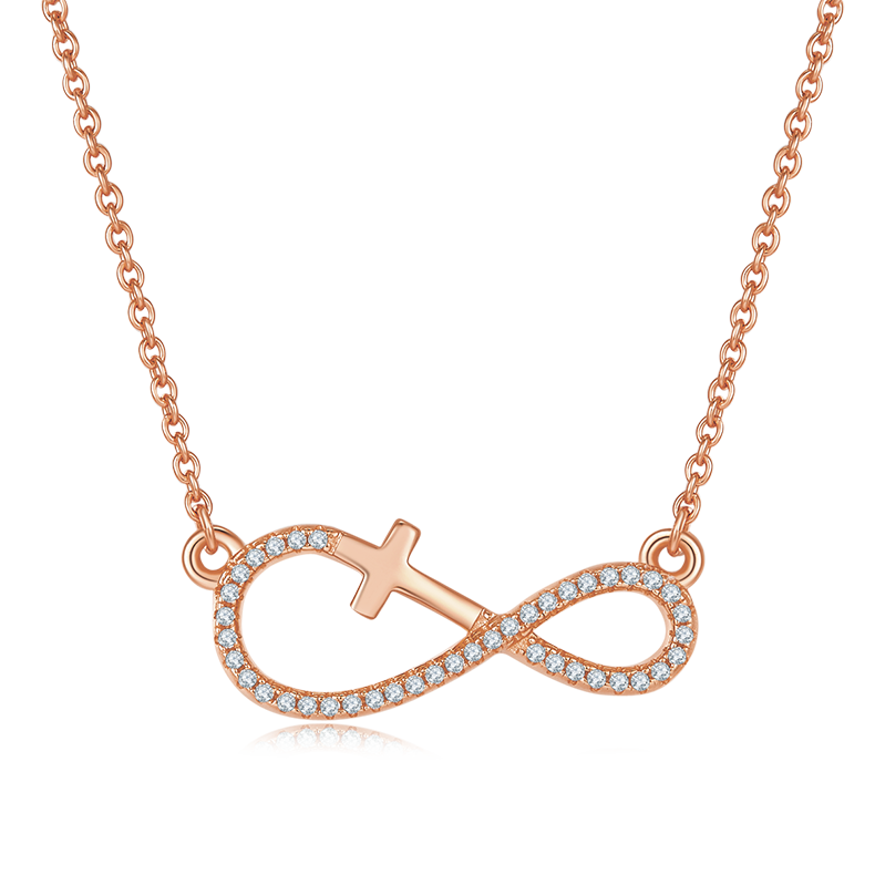 Cross Unlimited Love Pendant S925 Silver Moissanite Grade D 0.17CT