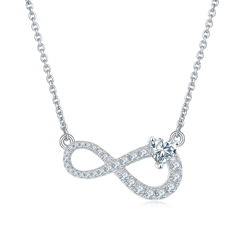 心形无限的爱PendantS925银Moissanite厘石D级0.91ct