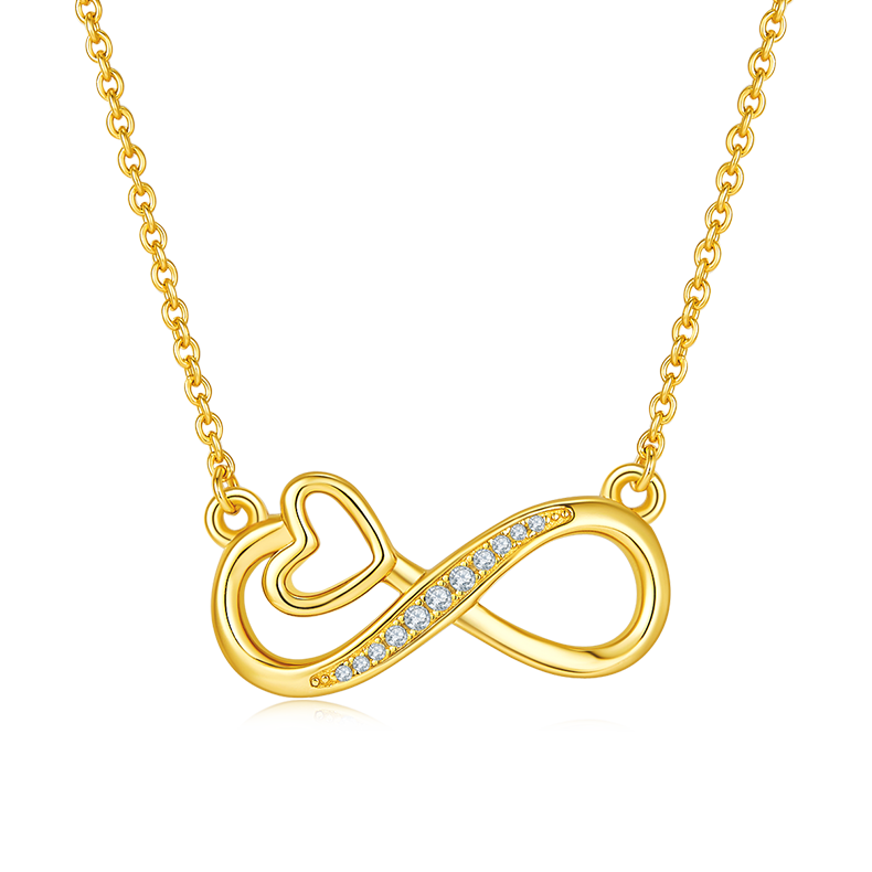 Hollow Infinite Love Pendant S925 Silver Moissanite Grade D 0.1CT