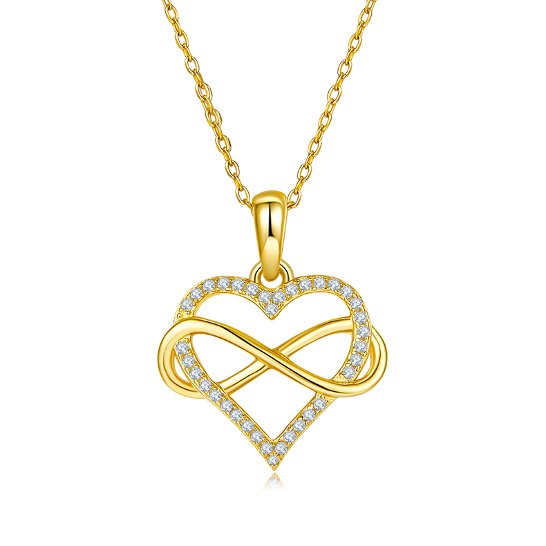 Entangled Infinite Love Pendant S925 Silver Moissanite Grade D 0.18CT