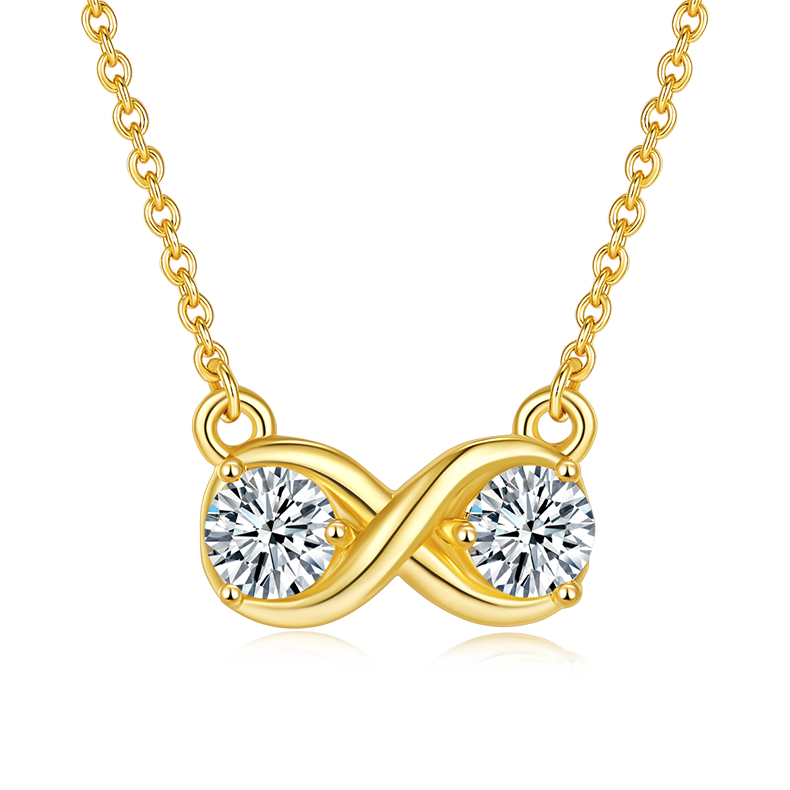 Double Ring Infinite Love Pendant S925 Silver Moissanite Grade D 1.0CT