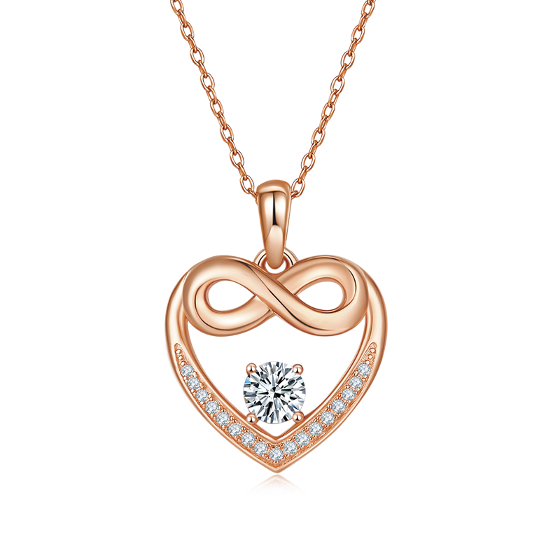 圆底无限的爱PendantS925银Moissanite厘石D级0.6ct