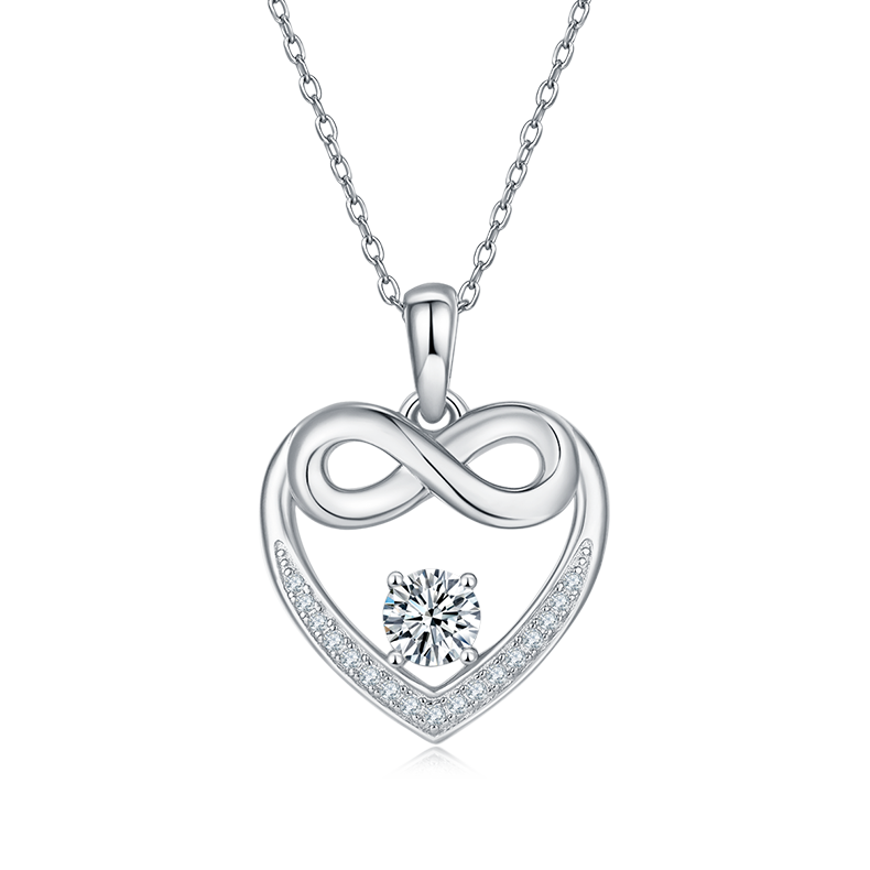 圆底无限的爱PendantS925银Moissanite厘石D级0.6ct