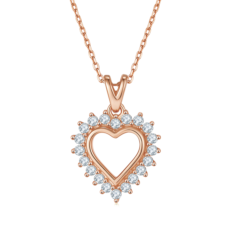 空芯爱心PendantS925银Moissanite厘石D级0.54ct