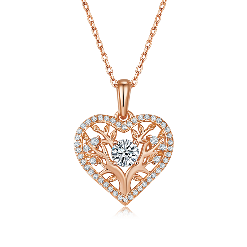 生命树爱心PendantS925银Moissanite厘石D级0.78ct