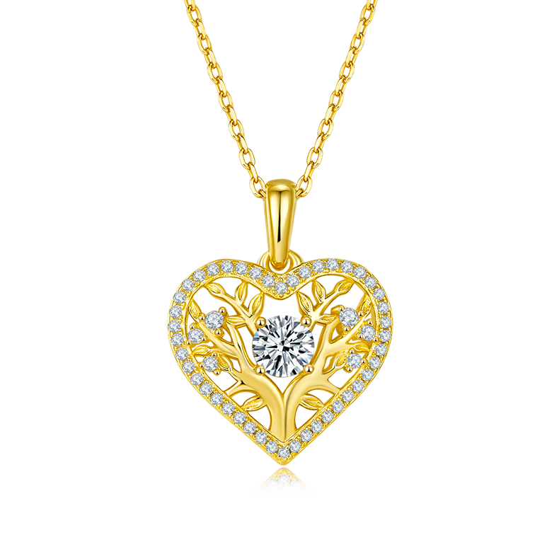 生命树爱心PendantS925银Moissanite厘石D级0.78ct