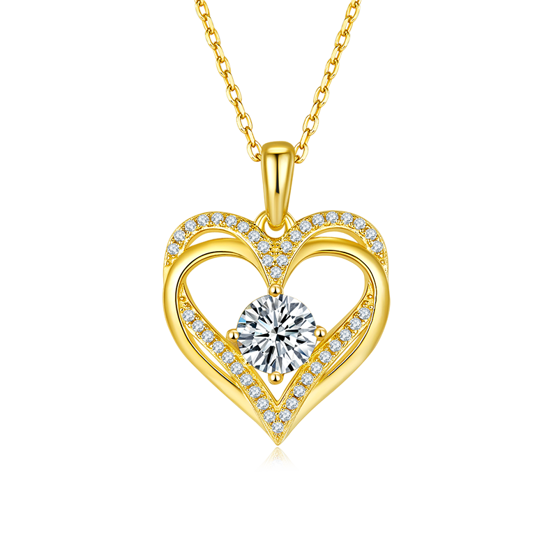 Circular Love Pendant S925 Silver Moissanite Grade D 1.2CT