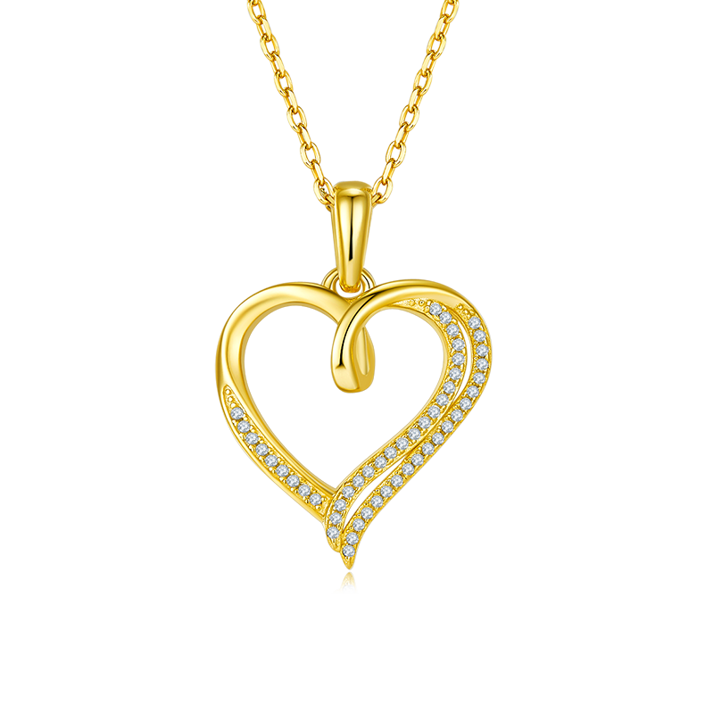 复芯爱心PendantS925银Moissanite厘石D级0.15ct