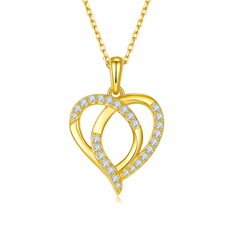 交芯爱心PendantS925银Moissanite厘石D级0.38ct