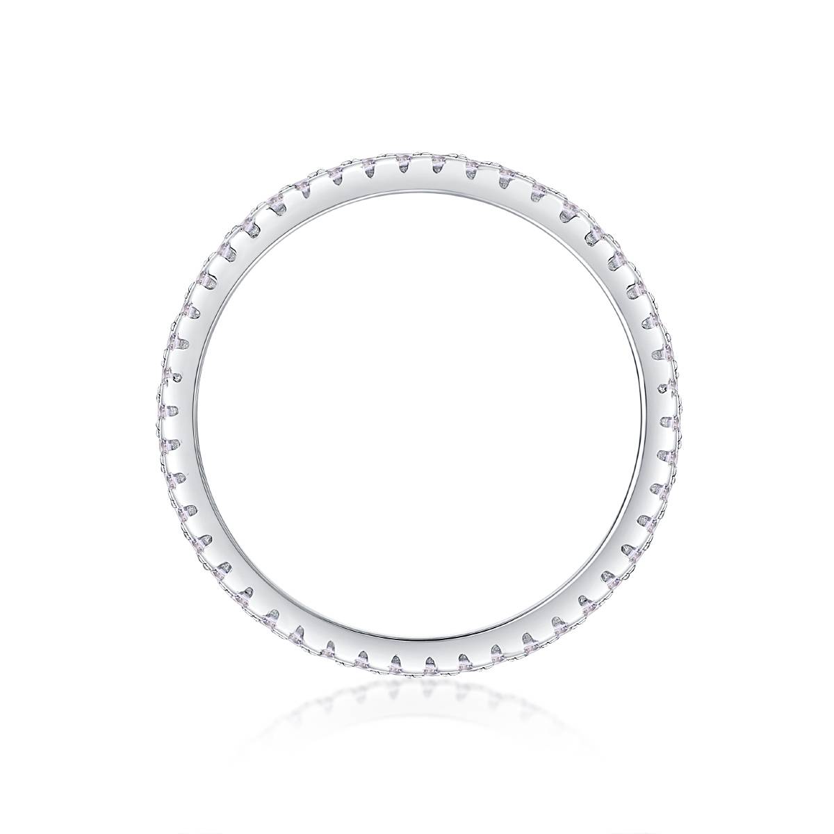 R13250款S925银镀18K白金女戒莫桑钻厘石1.1CT