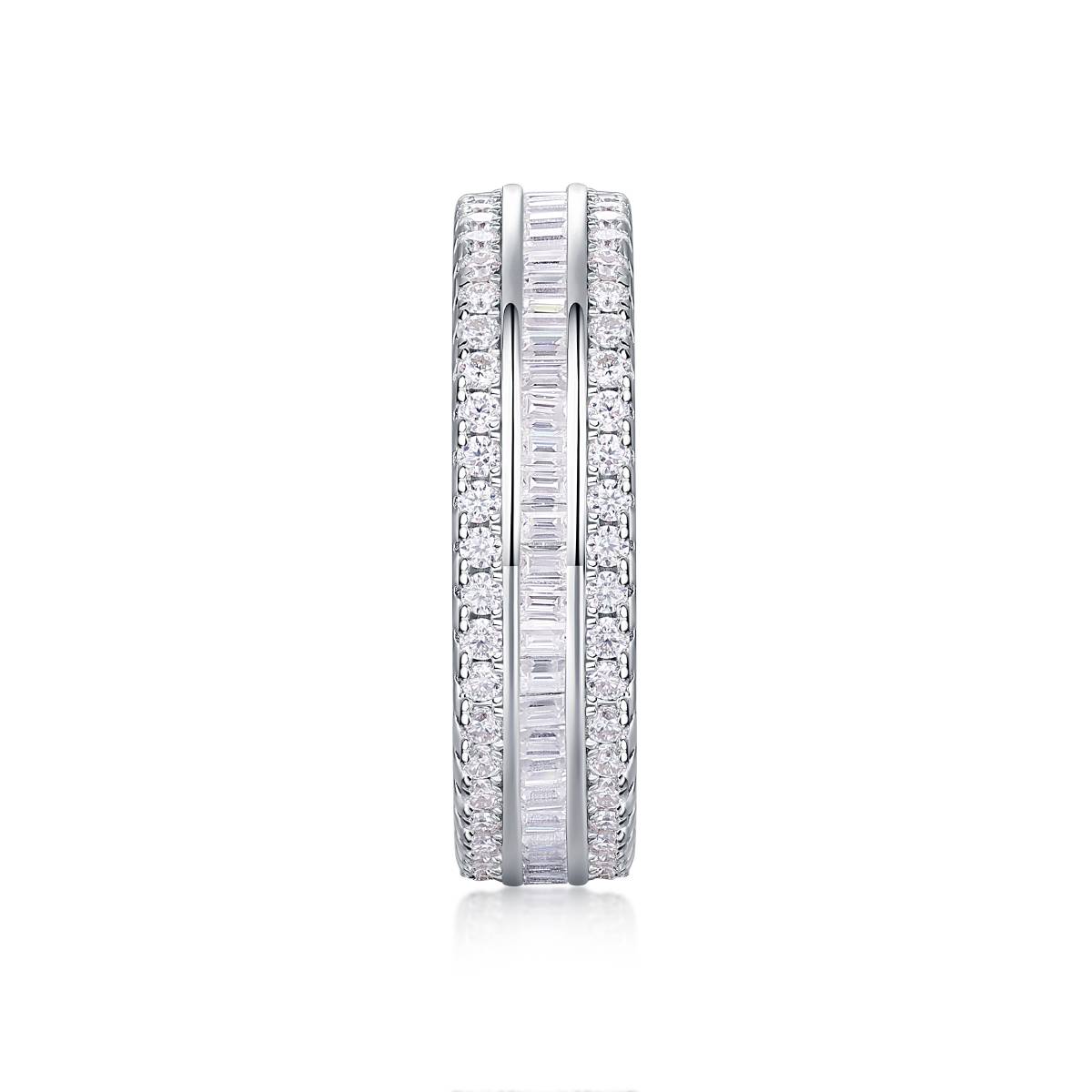R13250款S925银镀18K白金女戒莫桑钻厘石1.1CT