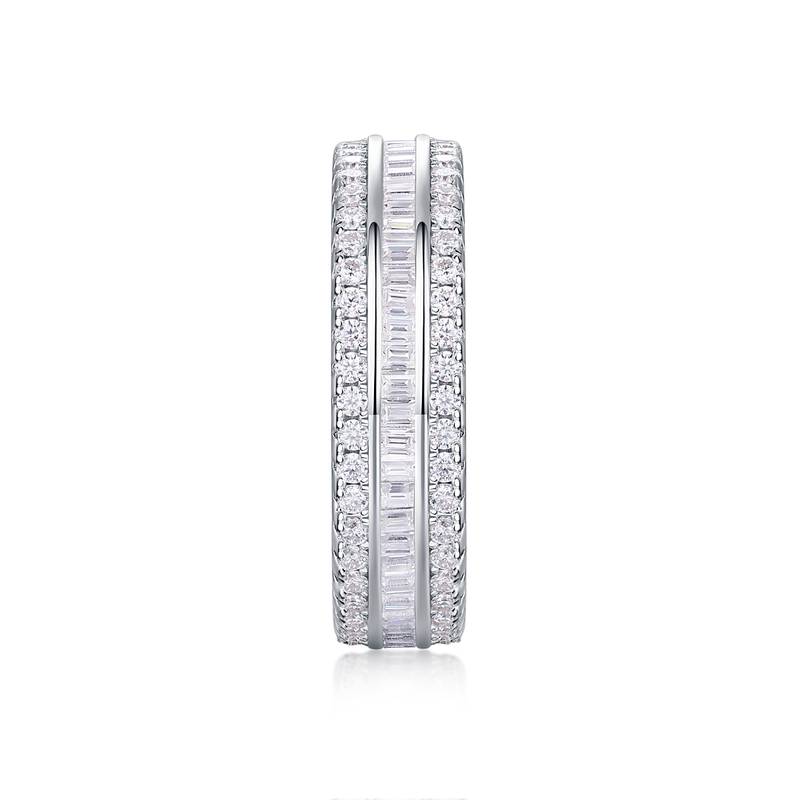 R13250款S925银镀18K白金Women's RingMoissanite厘石1.1ct