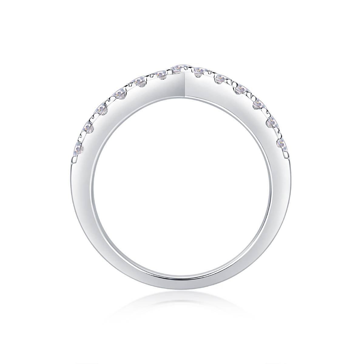 R13210款S925银镀18K白金女戒莫桑钻厘石0.42CT