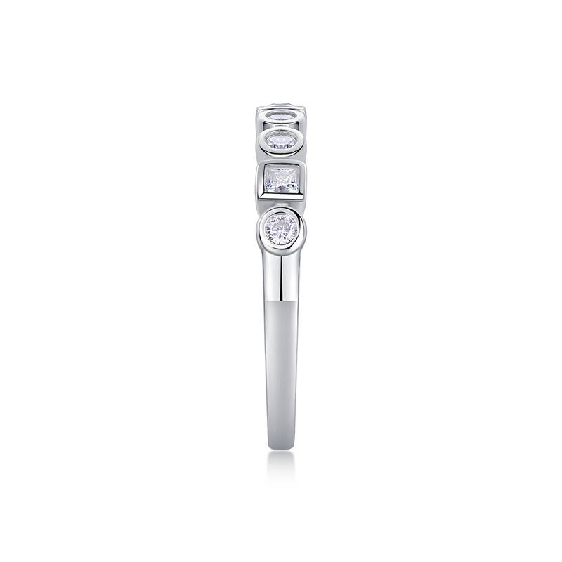 R13428款S925银镀18K白金Women's RingMoissanite厘石0.6ct