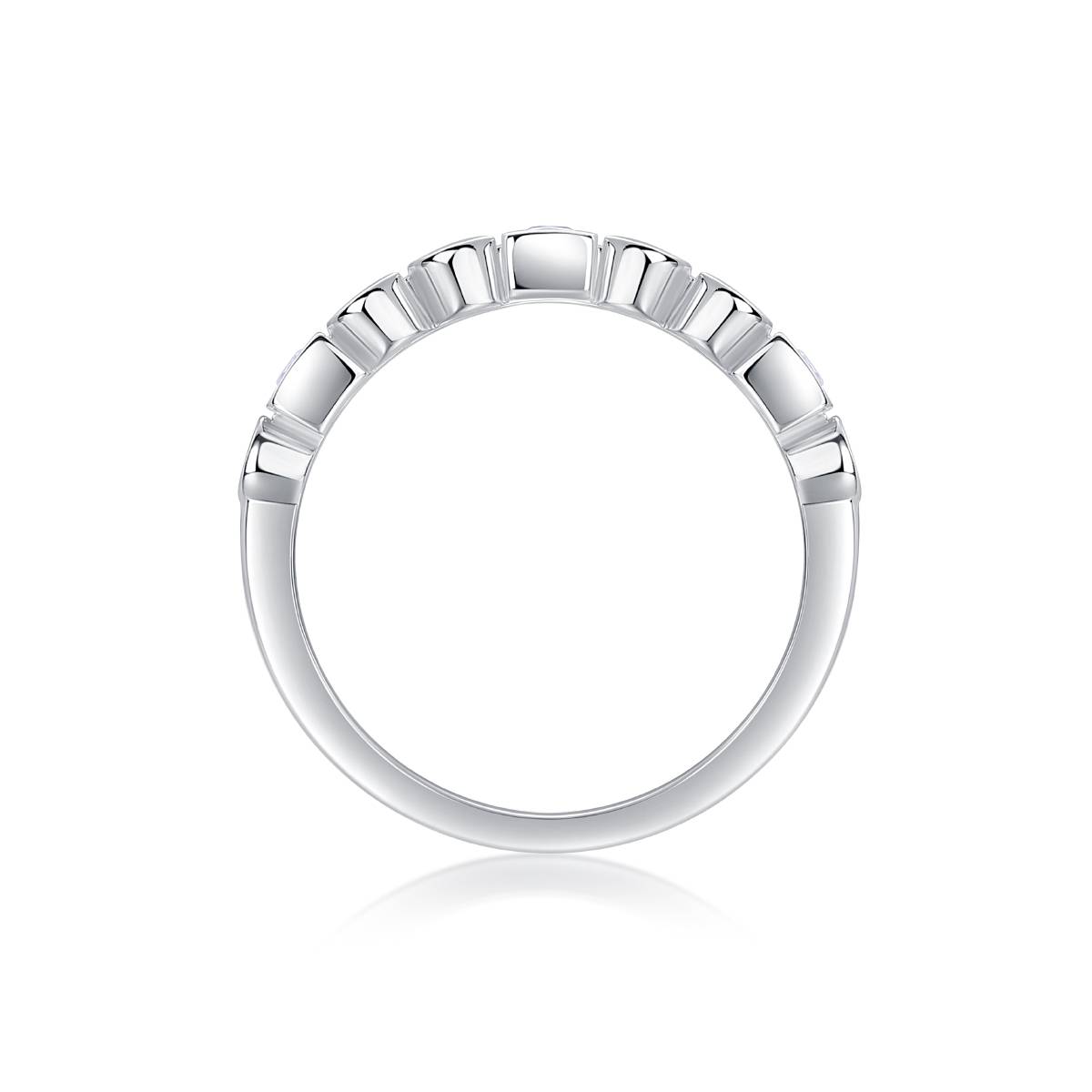 R13428款S925银镀18K白金女戒莫桑钻厘石0.6CT
