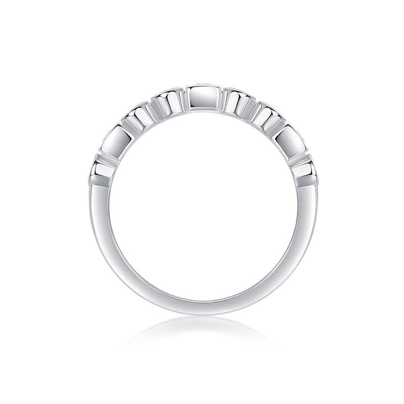 R13428款S925银镀18K白金Women's RingMoissanite厘石0.6ct