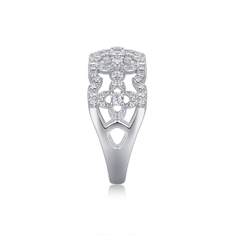 R13337款S925银镀18K白金Women's RingMoissanite厘石0.702ct