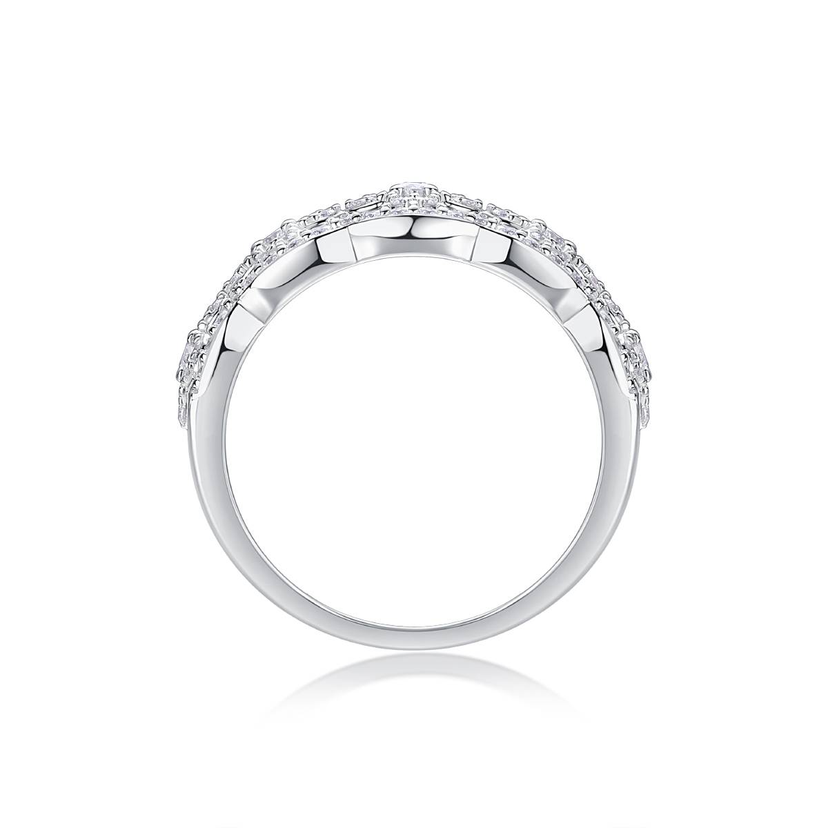 R13337款S925银镀18K白金女戒莫桑钻厘石0.702CT