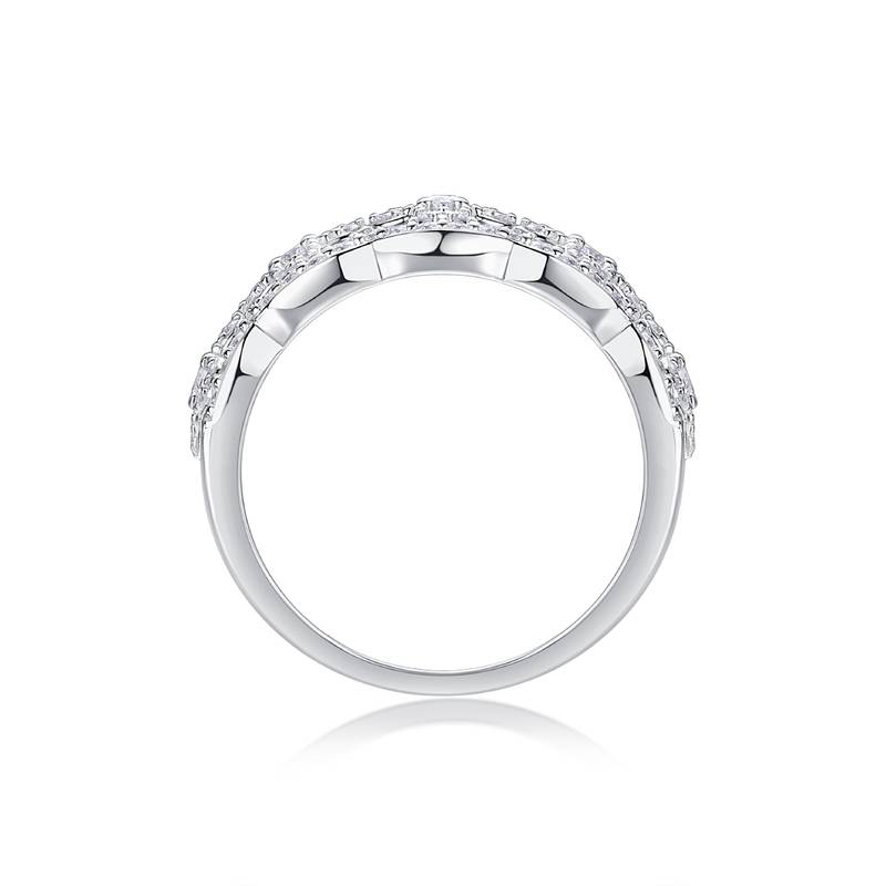 R13337款S925银镀18K白金Women's RingMoissanite厘石0.702ct