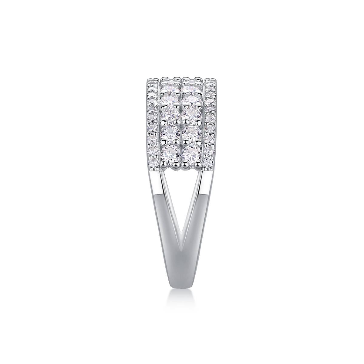 R13317款S925银镀18K白金Women's RingMoissanite厘石1.068ct