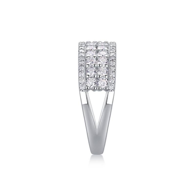 R13317款S925银镀18K白金Women's RingMoissanite厘石1.068ct