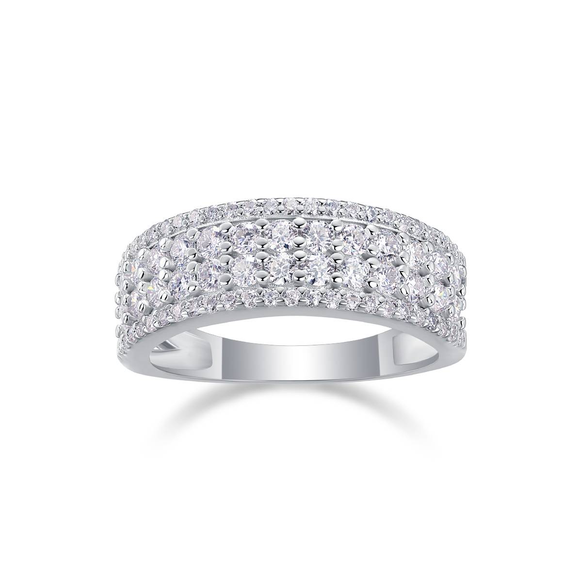 R13317款S925银镀18K白金Women's RingMoissanite厘石1.068ct