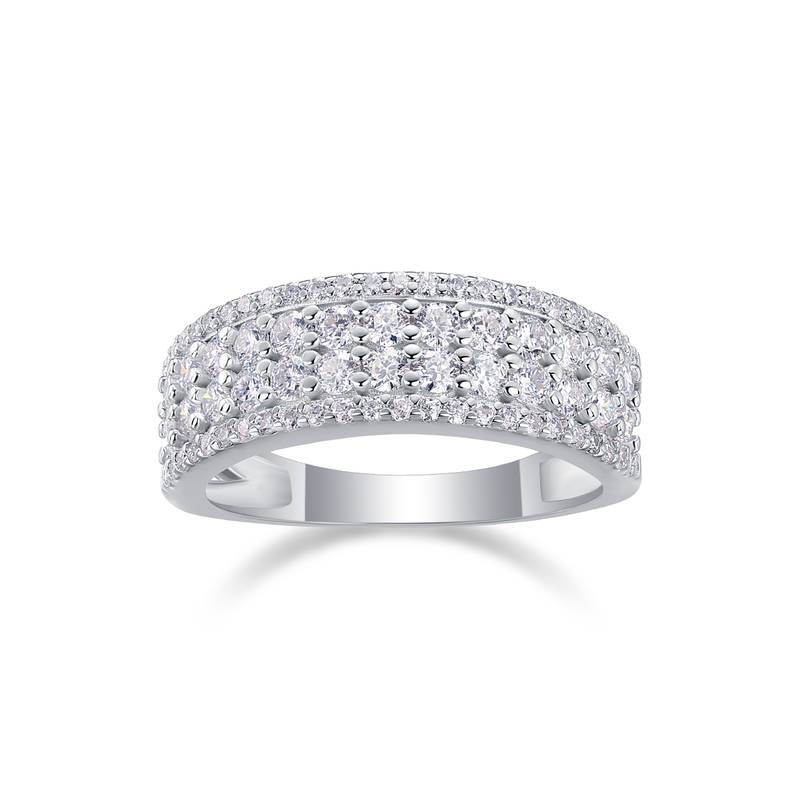 R13317款S925银镀18K白金Women's RingMoissanite厘石1.068ct