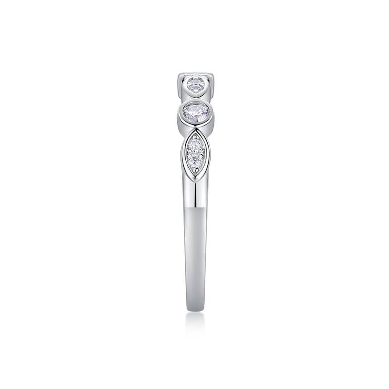 R13427款S925银镀18K白金Women's RingMoissanite厘石0.244ct