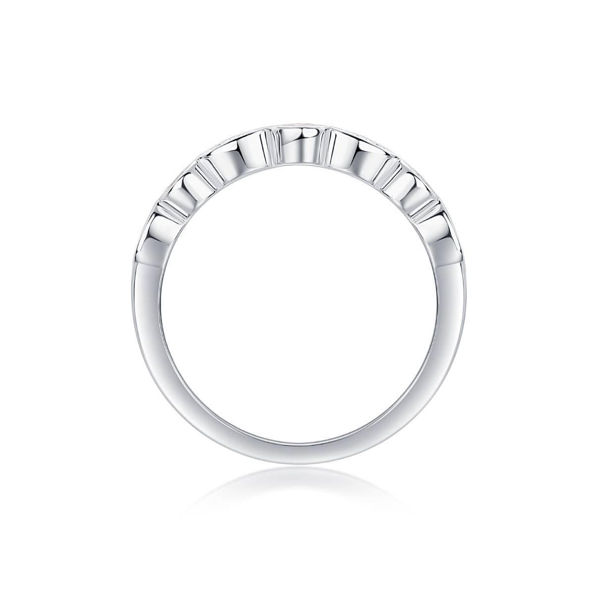 R13427款S925银镀18K白金女戒莫桑钻厘石0.244CT