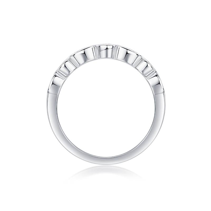 R13427款S925银镀18K白金Women's RingMoissanite厘石0.244ct