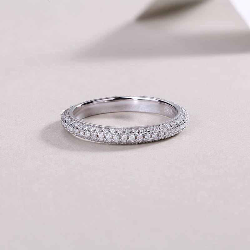 R12964款S925银镀18K白金Women's RingMoissanite厘石0.765ct