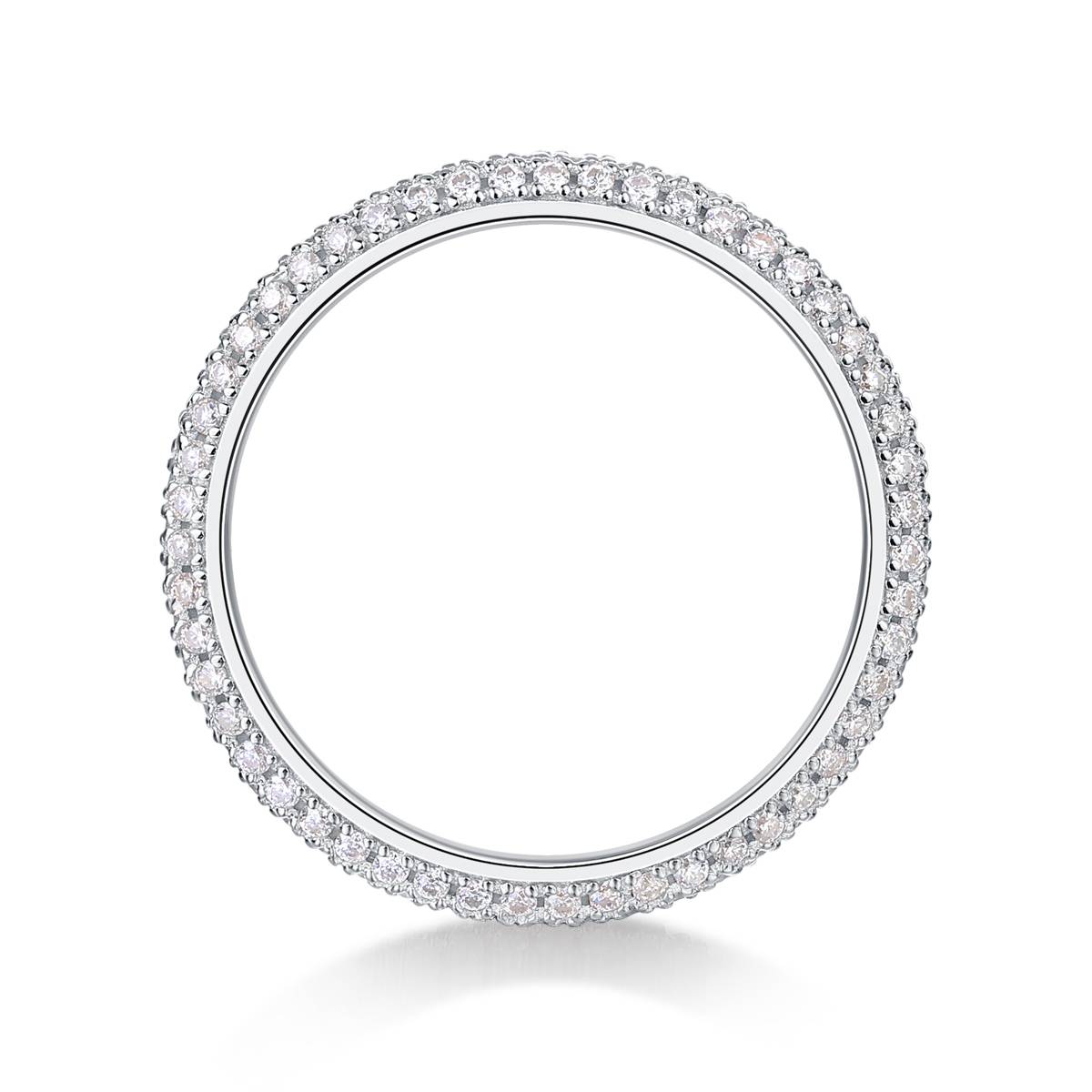 R12964款S925银镀18K白金Women's RingMoissanite厘石0.765ct