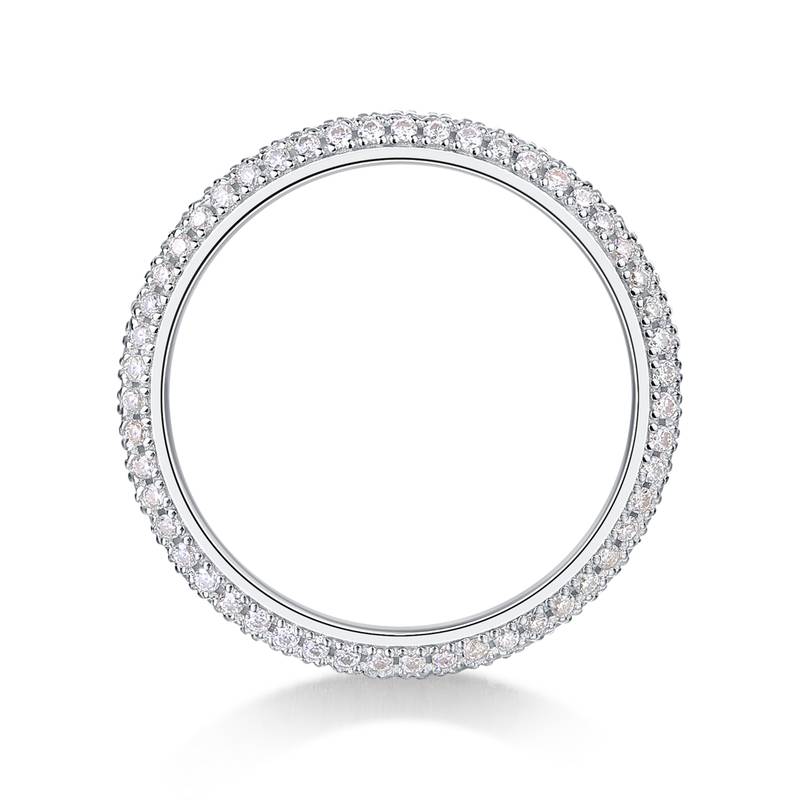 R12964款S925银镀18K白金Women's RingMoissanite厘石0.765ct