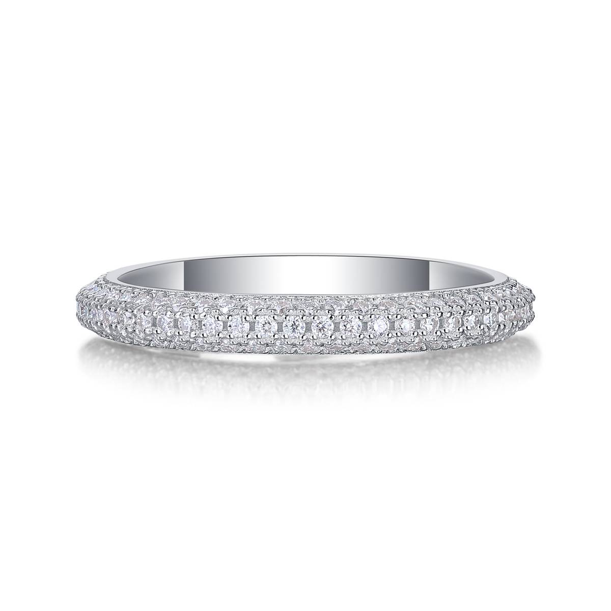 R12964款S925银镀18K白金Women's RingMoissanite厘石0.765ct