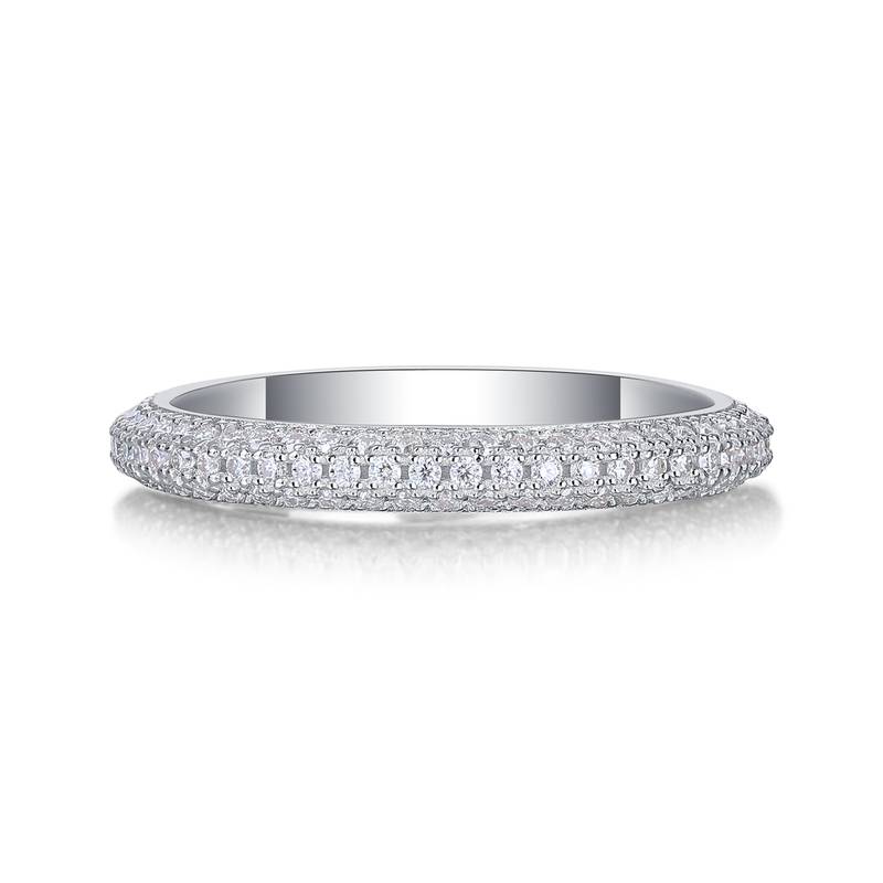 R12964款S925银镀18K白金Women's RingMoissanite厘石0.765ct