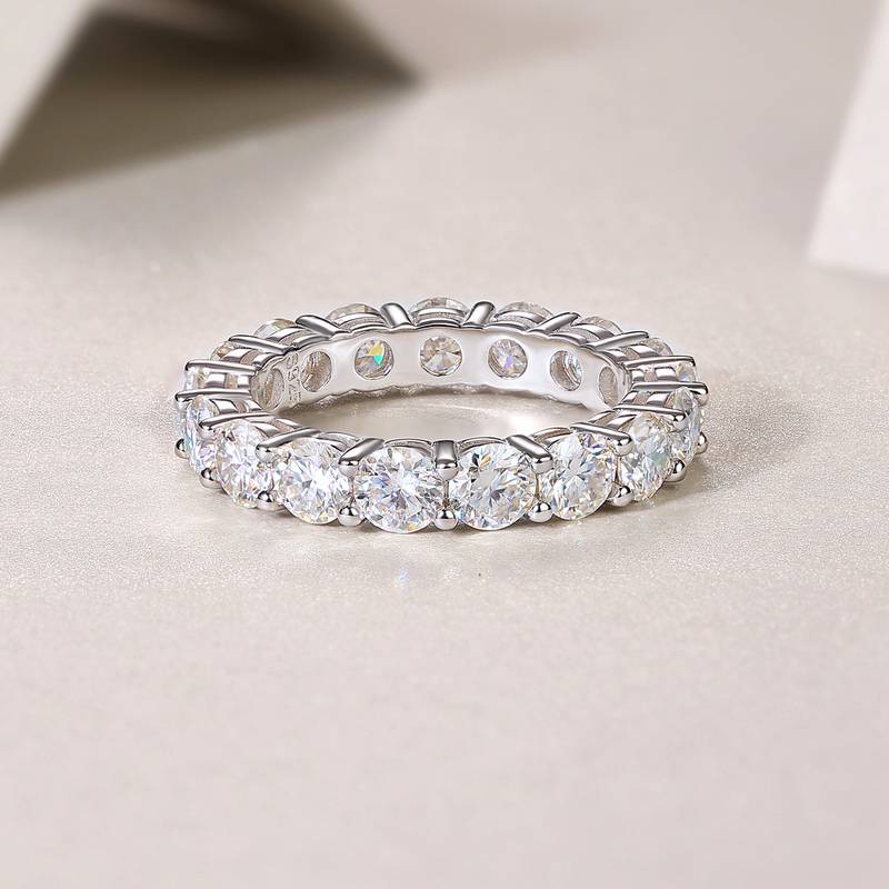 R12969款S925银镀18K白金Women's RingMoissanite5.1ct