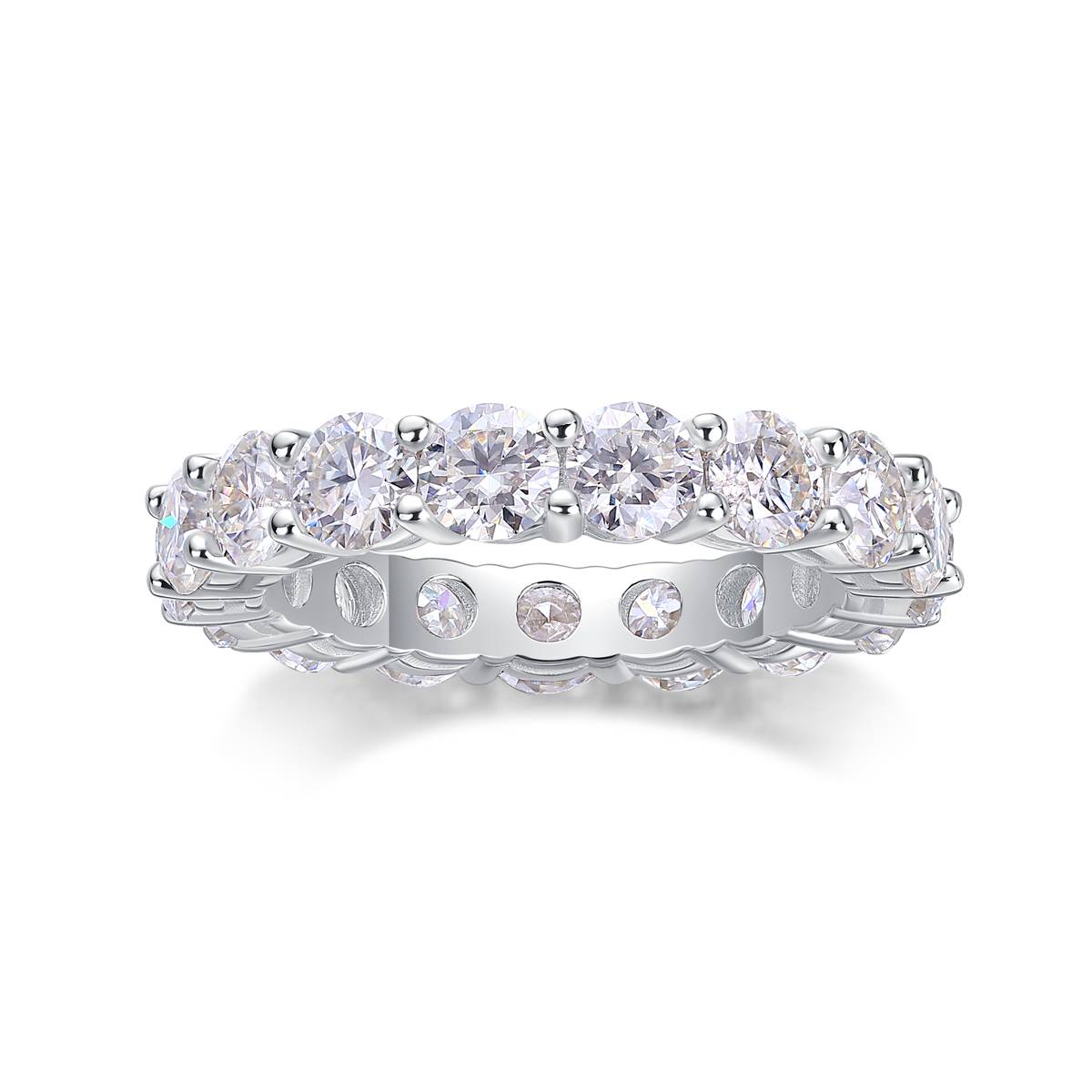 R12969款S925银镀18K白金Women's RingMoissanite5.1ct