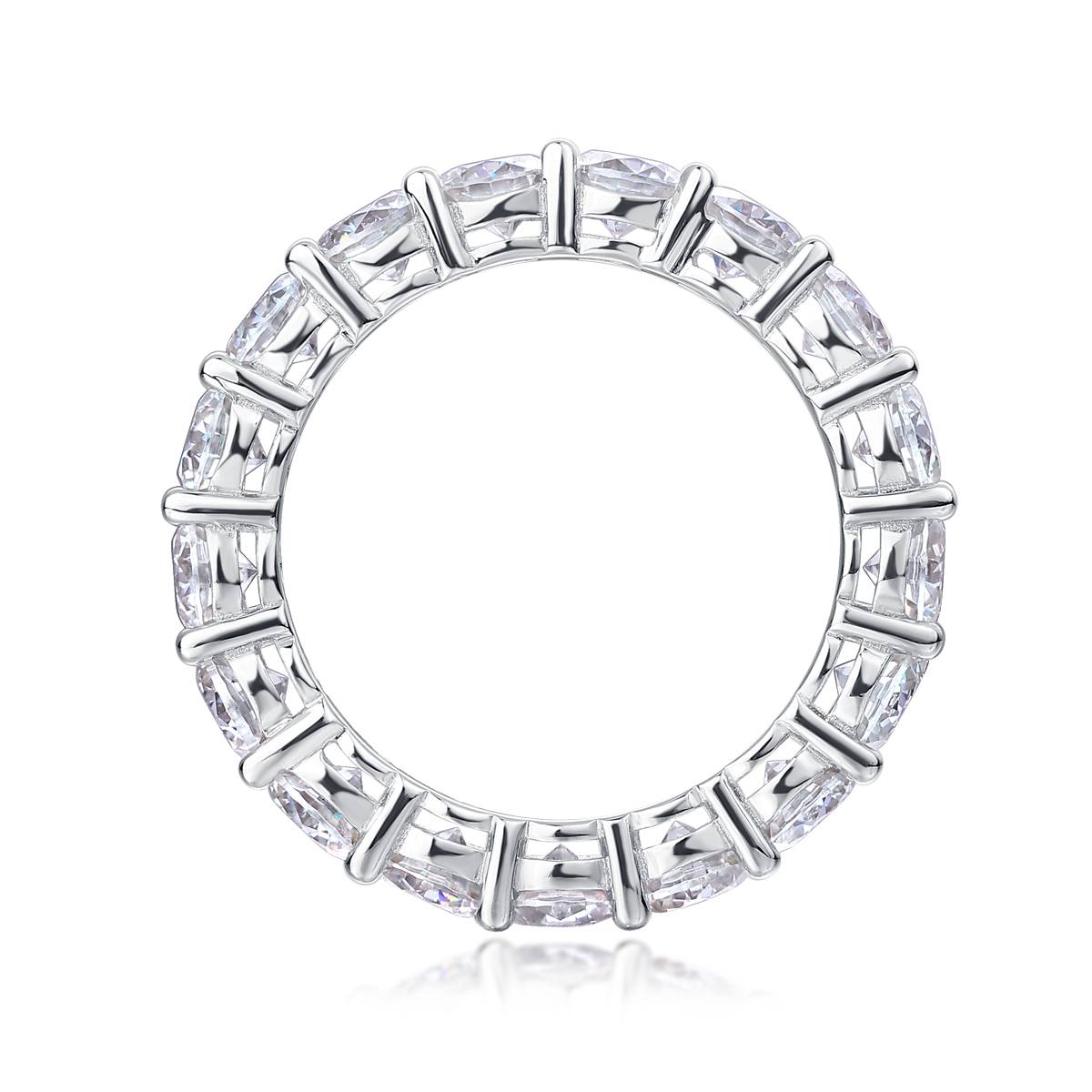 R12969款S925银镀18K白金Women's RingMoissanite5.1ct