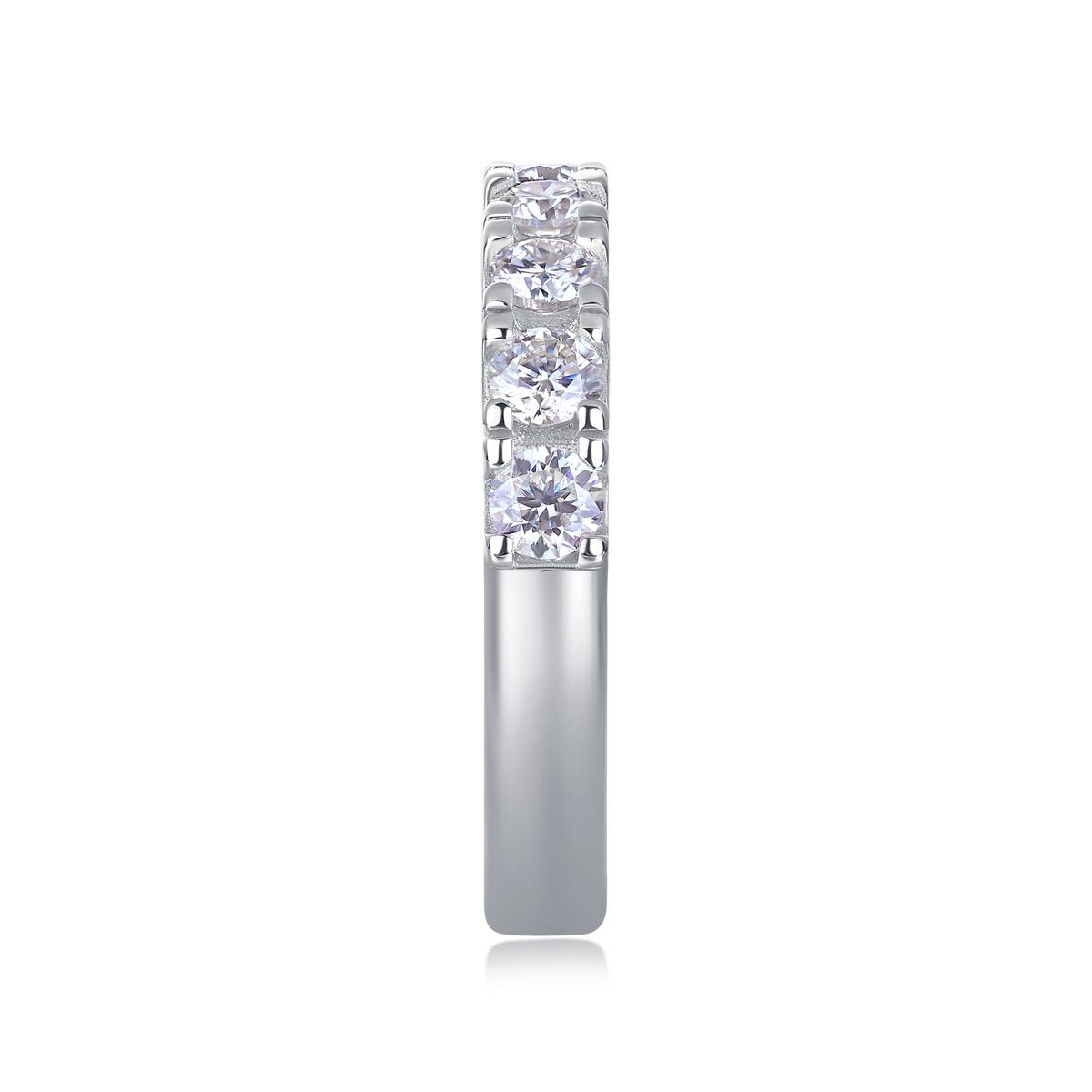 R12961款S925银镀18K白金Women's RingMoissanite厘石0.7ct