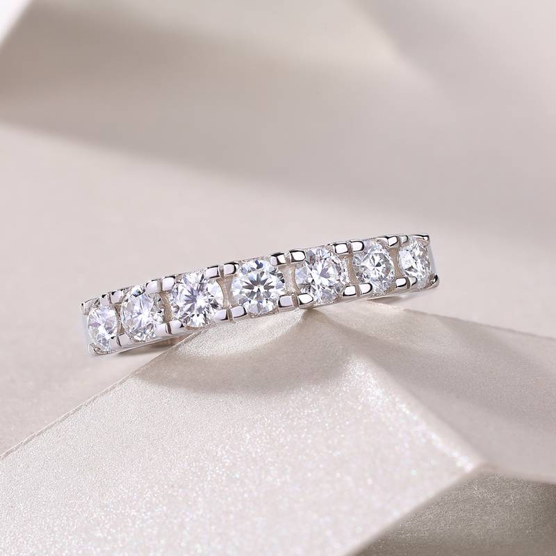 R12961款S925银镀18K白金Women's RingMoissanite厘石0.7ct
