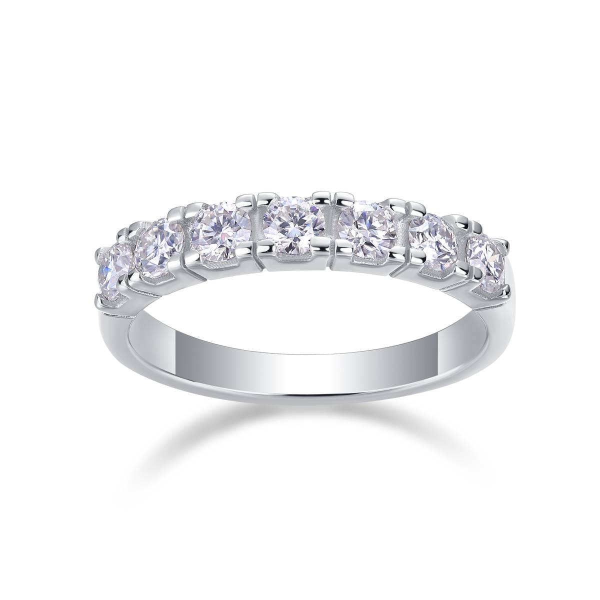 R12961款S925银镀18K白金Women's RingMoissanite厘石0.7ct