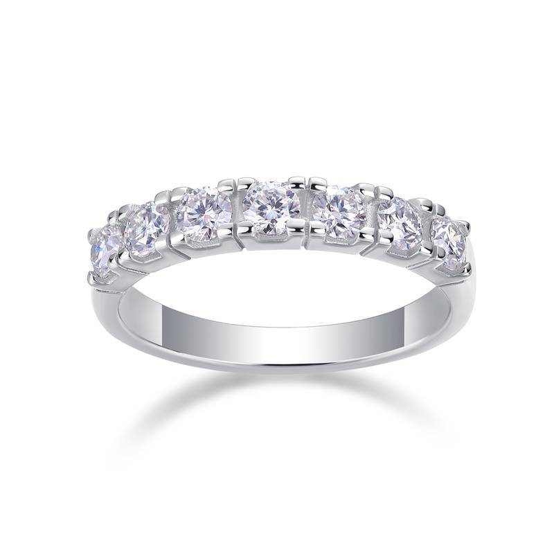 R12961款S925银镀18K白金Women's RingMoissanite厘石0.7ct