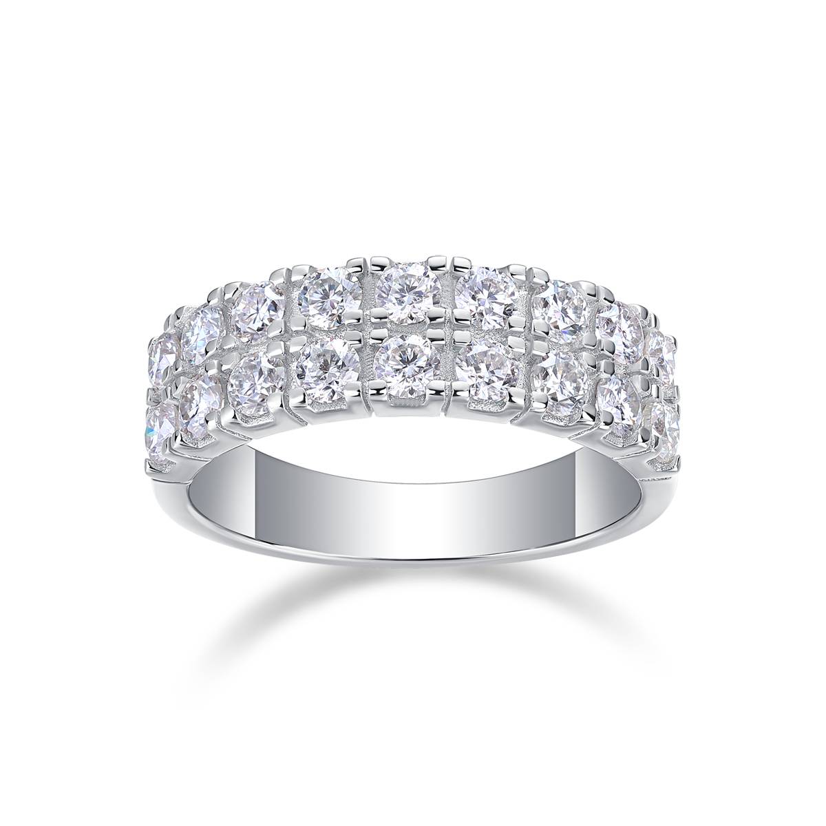 R12960款S925银镀18K白金Women's RingMoissanite厘石1.08ct