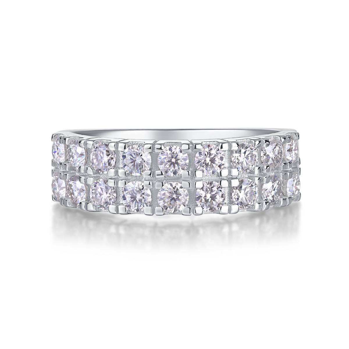 R12960款S925银镀18K白金Women's RingMoissanite厘石1.08ct