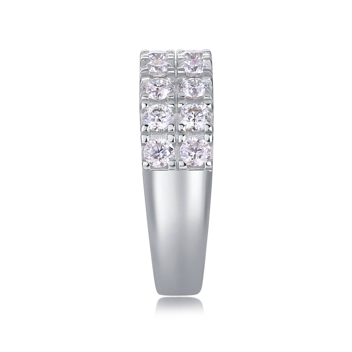 R12960款S925银镀18K白金Women's RingMoissanite厘石1.08ct