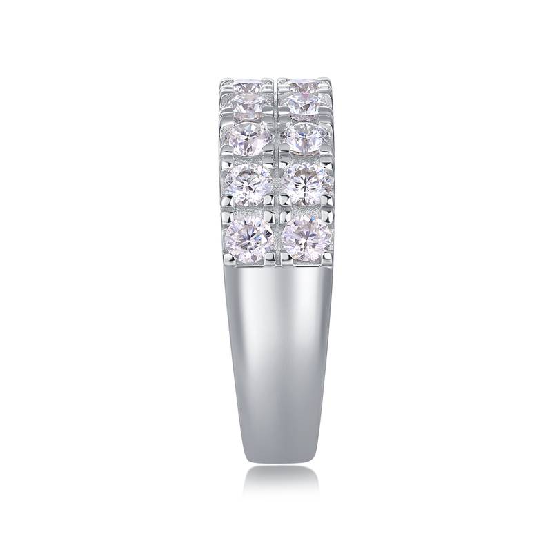 R12960款S925银镀18K白金女戒莫桑钻厘石1.08CT